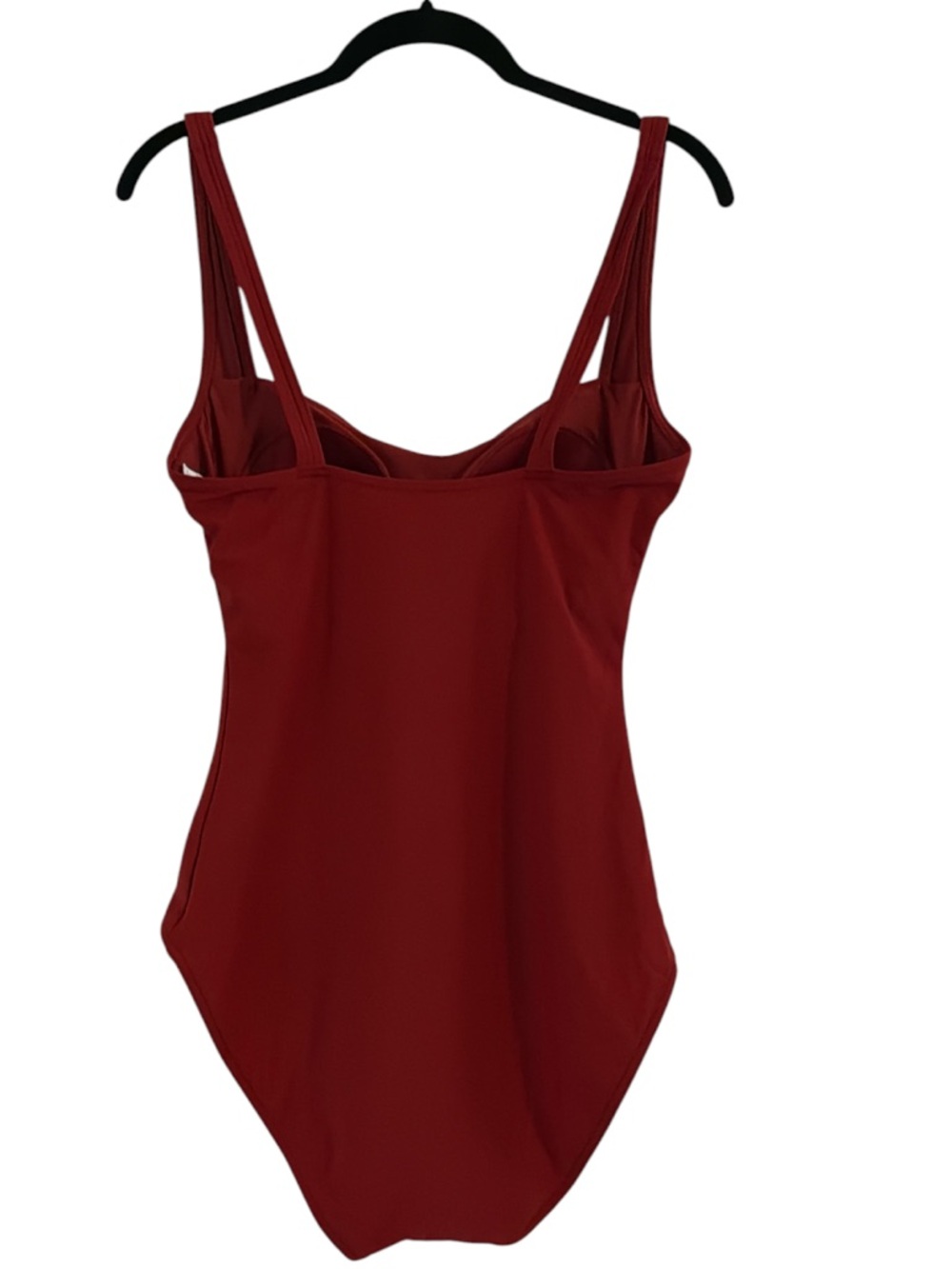 Calvin Klein Ruched Burgundy One-Piece Bathing Suit Size 14 - Picture 2 of 8